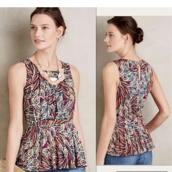 Anthropologie Tops - ANTHROPOLOGIE Deletta Corbara Peplum Tank S
